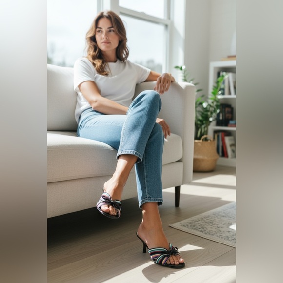 Isaac Colorful Kitten Heel Designer Isaac Mizrahi Italian Women's Size 9 - Picture 10 of 16